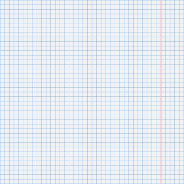 Defter arka plan. Bir cetvel ve bir kafes içinde a defter yaprağının. Vektör çizim.