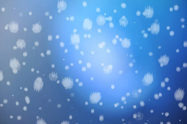Kış Noel düz için desi kar basit mavi artalanla — Stok fotoğraf