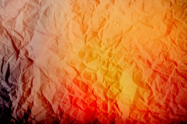 Sárga, narancssárga, barna, égetett Összegyűrt papír, pergamen textúra Wa — Stock Fotó