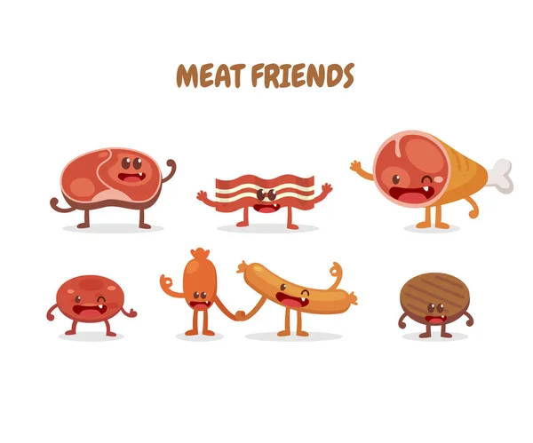 Meat characters. Fun food. — Stock Photo, Image