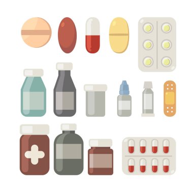 Uyuşturucu simgeler. Nesneleri tıp.