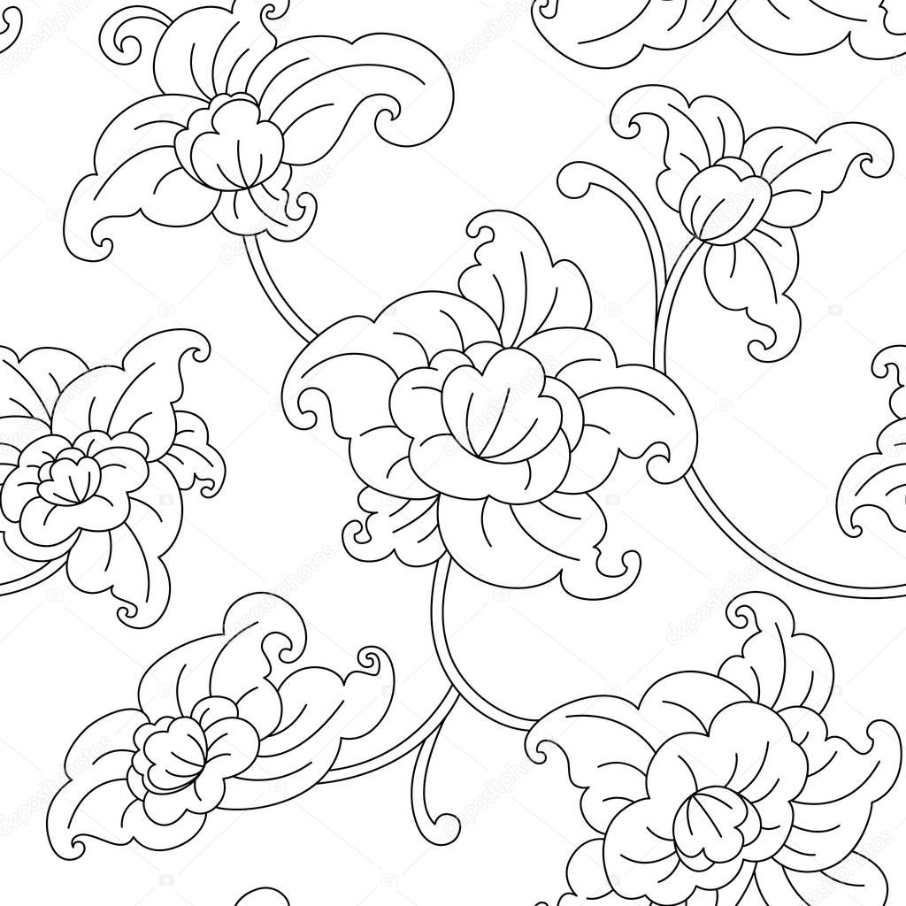 Floral pattern. Wallpaper. Seamless  background.