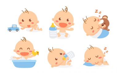 Bebek faaliyetleri ayarlayın. Bebeğim oyunculuk.