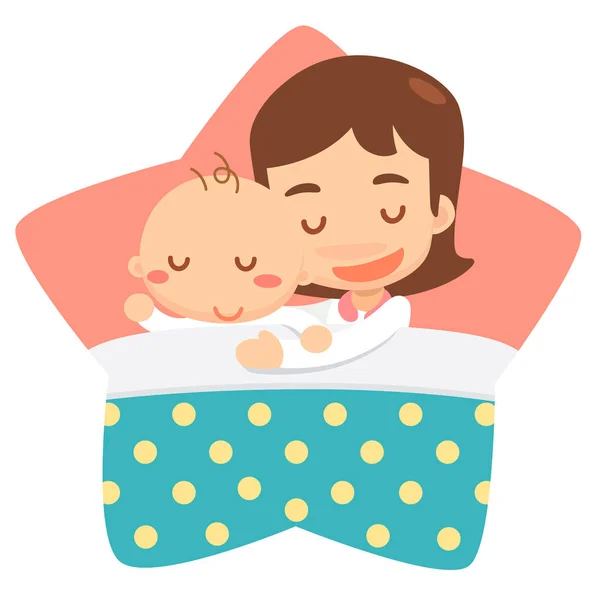 Sleeping mom and baby. — Stock Photo, Image