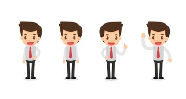 Eylemlerdeki işadamı karakter kümesi.