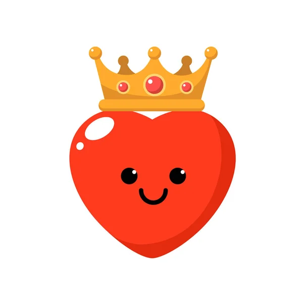 Симпатичний персонаж серця носить корону . — стокове фото