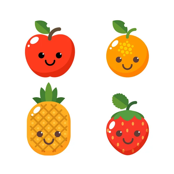 Conjunto de lindos personajes de frutas . — Foto de Stock