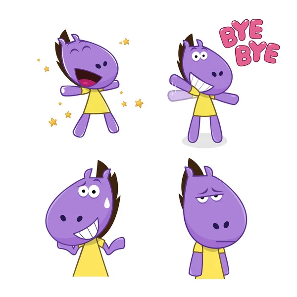 Cartoon horse in actions. Animal emotions. — Stock Photo, Image