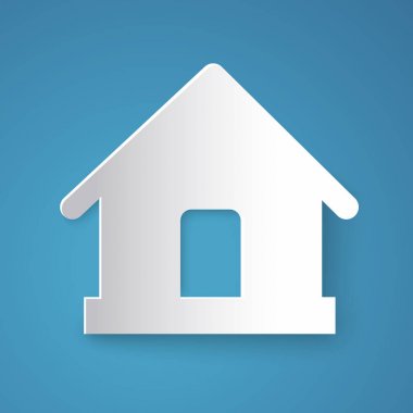 Kağıt Sanat tarzda tasarlanmış ev. Beyaz kağıt evi.