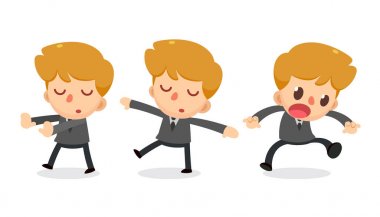 Eylemler küçük işadamı karakter kümesi. Daydream.