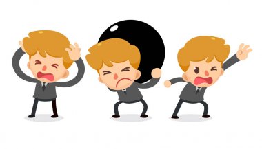 Eylemler küçük işadamı karakter kümesi. Yardıma ihtiyacım var.