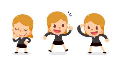 Set of tiny business woman character in actions. Great idea. clipart