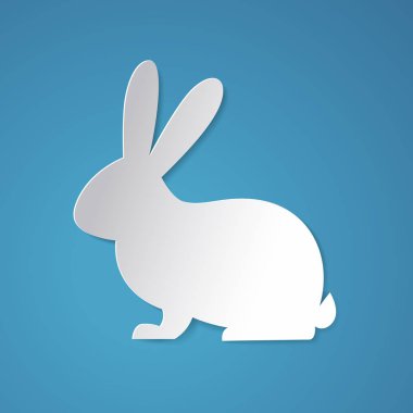 Paskalya tavşanı kağıt sanat tarzında tasarlanmış.