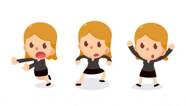 Eylemler küçük iş kadın karakter kümesi. Dikkat et.