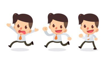 Eylemler küçük işadamı karakter kümesi. Adam kaçıp.