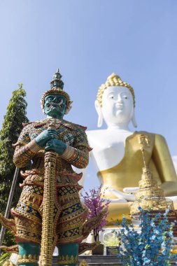 Bir büyük Buda heykelleri önünde güzel dev heykel