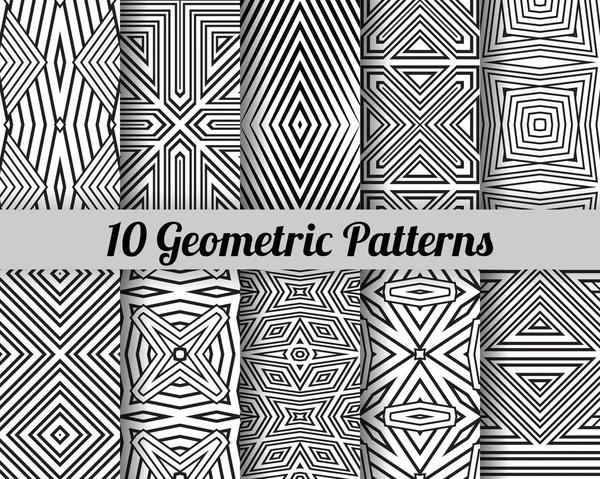 Zestaw 10 geometricpatterns — Wektor stockowy