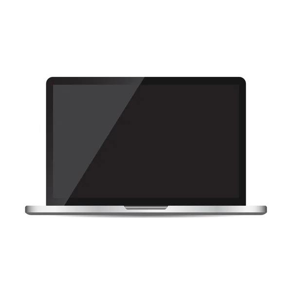 Laptop mit Flachbildschirm-Symbol. Computer-Vektor-Illustration auf weißem Hintergrund. — Stockvektor