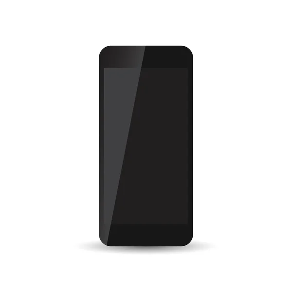 Black realistic smartphone icon on white background. Modern simple flat telephone. Vector illustration. — Stock Vector