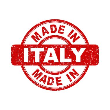 İtalya kırmızı pul yaptı. Beyaz arka plan üzerinde vektör çizim