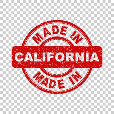 California kırmızı pul yaptı. Vektör illüstrasyon izole arka plan üzerinde