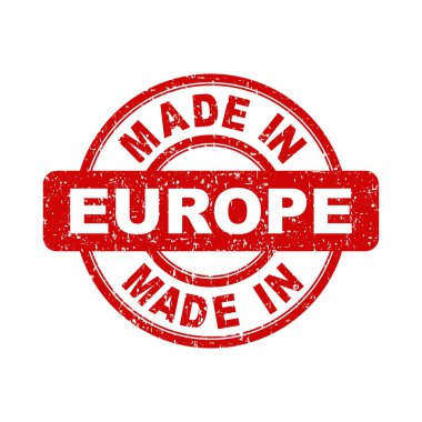 Europe kırmızı pul yaptı. Beyaz arka plan üzerinde vektör çizim