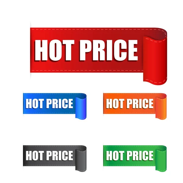 Pegatina de precio caliente. Ilustración de vector de etiqueta sobre fondo blanco — Vector de stock