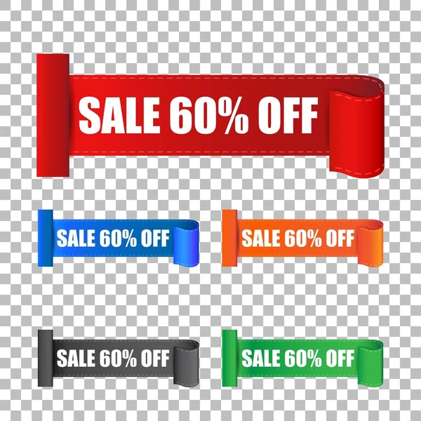 Sale 60% off sticker. Label vector illustration on isolated background — Stock Vector