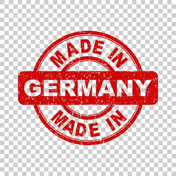 Feito na Alemanha selo vermelho. Ilustração vetorial sobre fundo isolado —  Vetores de Stock