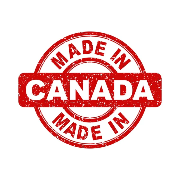 Made in Canada red stamp. Vector illustration on white background — Stock Vector