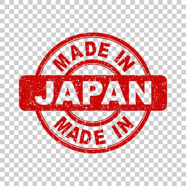Fabriqué au Japon timbre rouge. Illustration vectorielle sur fond isolé — Image vectorielle