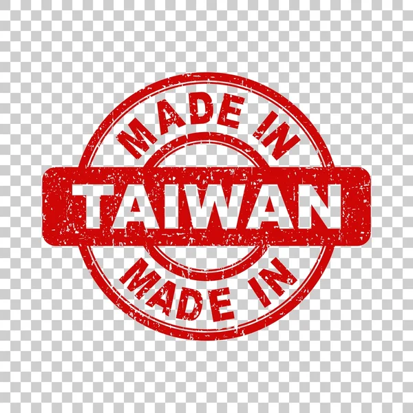 Made in Taiwan red stamp. Vector illustration on isolated background — Stock Vector