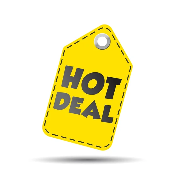 Hot deal amarelo pendurar tag. Ilustração vetorial —  Vetores de Stock
