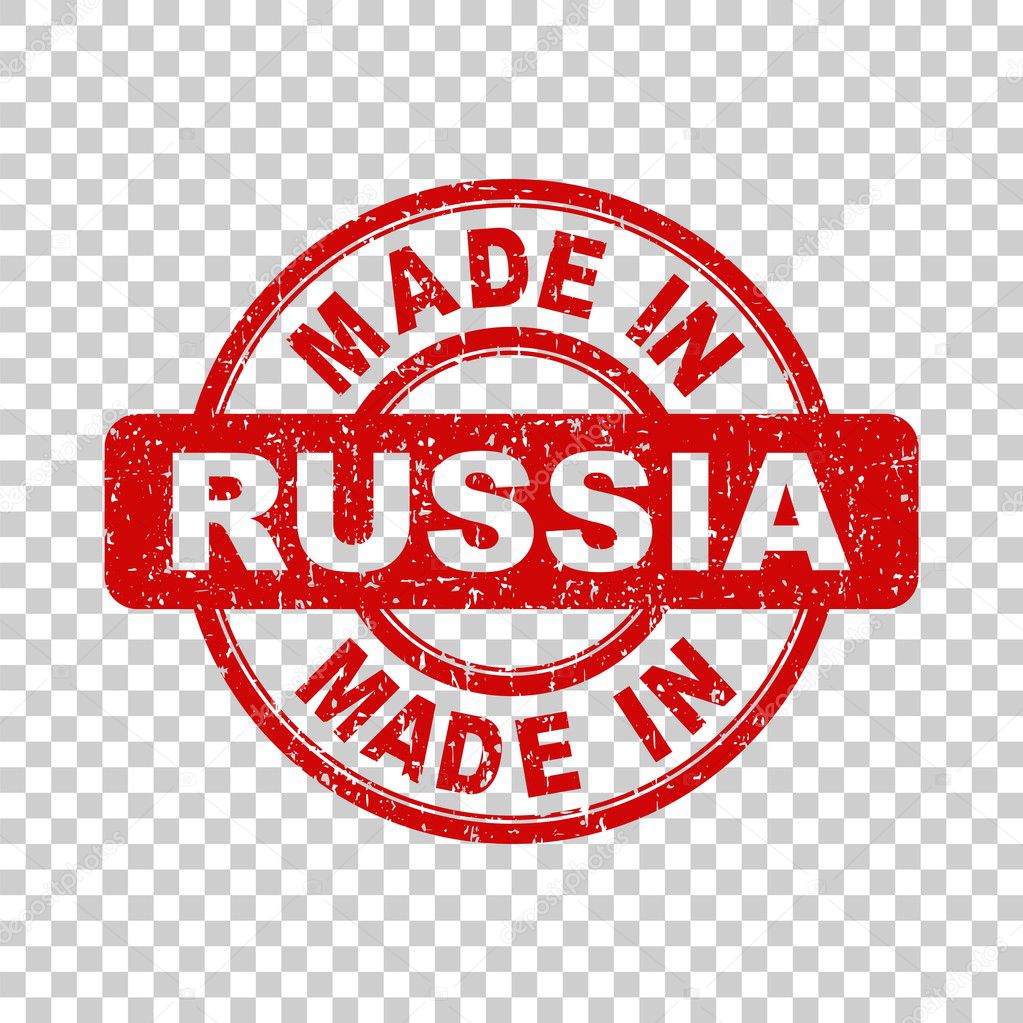 Made in Russia red stamp. Vector illustration on isolated background