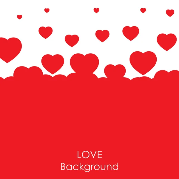 Uçan kalp arka plan. Aşk vektör çizim. Sevgililer günü — Stok Vektör
