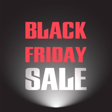 Siyah Cuma satışı. Metin vektör çizim ışık lamba ile indirim. Giyim, gıda, elektronik, otomobil satış.