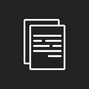 Belgeyi simge vektör düz tasarlamak. İzole belgeler simgesi. Kağıt sayfa grafik tasarım sembol siyah arka plan üzerine