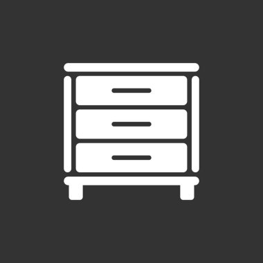 Dolap simge siyah arka plan üzerine. İşletme, pazarlama, Internet için modern düz piktogram. Web sitesi tasarımı basit düz vektör simgesi.