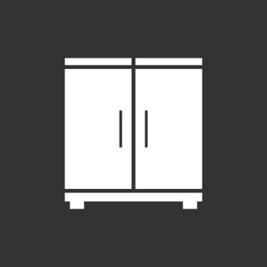 Dolap simge siyah arka plan üzerine. İşletme, pazarlama, Internet için modern düz piktogram. Web sitesi tasarımı basit düz vektör simgesi.