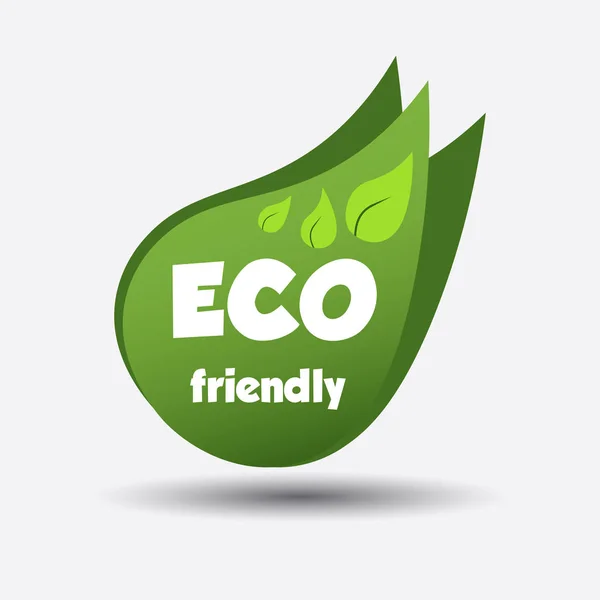 Eco amigável folha verde. Ilustração vetorial plana —  Vetores de Stock
