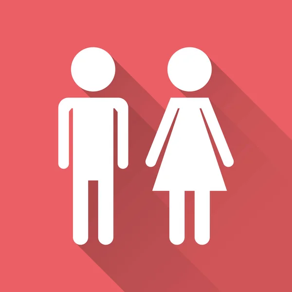 Векторна іконка чоловіка і жінки з довгою тінь. Сучасна плоска піктограма. Простий плоский символ для дизайну веб-сайту . — стоковий вектор