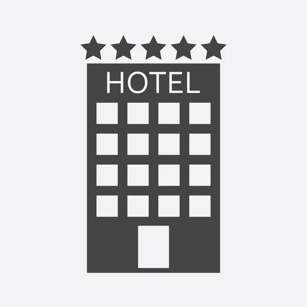 ホテル アイコンは、白い背景で隔離。ビジネス、マーケティング、インターネット概念の簡単なフラット ピクト。Web サイトのデザインやモバイル アプリのトレンディな現代ベクトル記号. — ストックベクタ