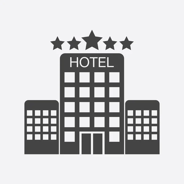 Hotel icon isolated on white background. Simple flat pictogram for business, marketing, internet concept. Trendy modern vector symbol for web site design or mobile app. — Stock Vector