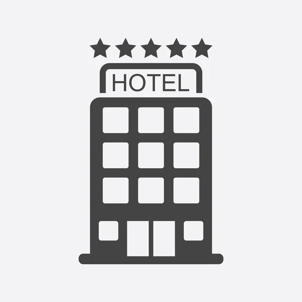 Το Hotel icon που απομονώνονται σε λευκό φόντο. Απλή επίπεδη εικονόγραμμα για επιχειρηματική, μάρκετινγκ, internet έννοια. Μοντέρνα σύγχρονη διάνυσμα σύμβολο για σχεδιασμό web site ή εφαρμογή για κινητά. — Διανυσματικό Αρχείο