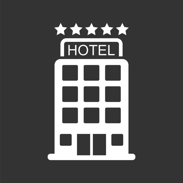 Hotel Icon siyah arka plan üzerine izole. İş, pazarlama, Internet kavramı için basit düz piktogram. Web sitesi tasarımı ya da hareket eden app için trendy modern vektör simgesi. — Stok Vektör