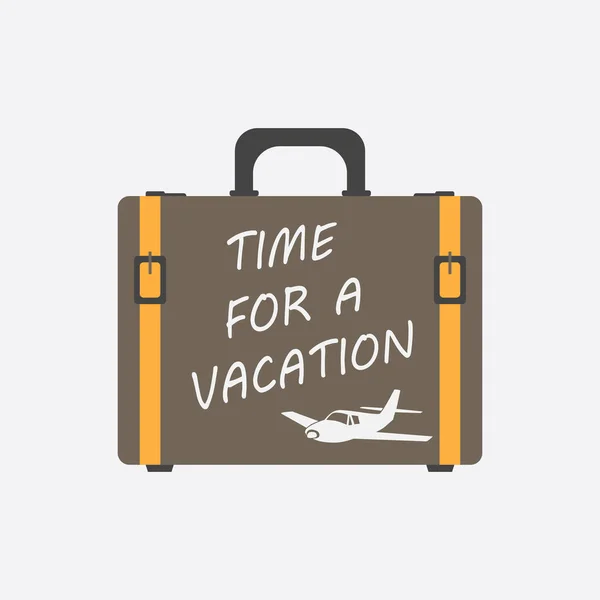 Time for a vacation concept flat vector illustration. Suitcase for tourism, journey, trip, tour, voyage, summer vacation.