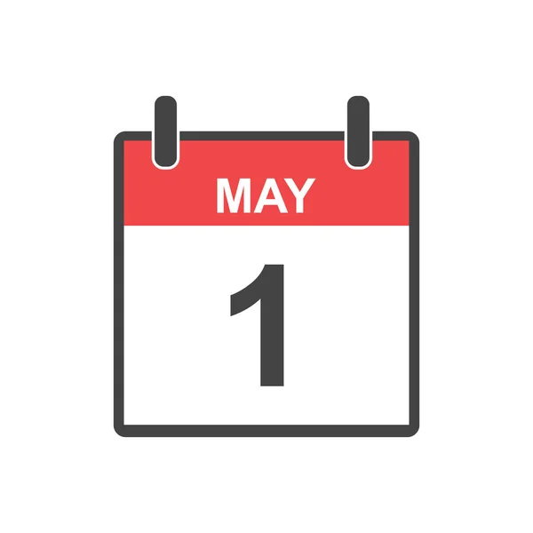 5 月 1 日的日历图标。五一国际劳动节，在平面样式矢量图. — 图库矢量图片