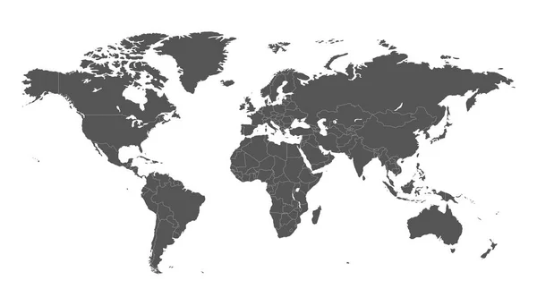 Mapa del mundo político gris en blanco aislado sobre fondo blanco. Worldmap Plantilla vectorial para sitio web, infografías, diseño. Plano tierra mapa del mundo ilustración . — Archivo Imágenes Vectoriales