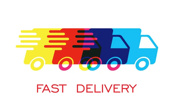 Delivery truck logo vector illustration. Fast delivery service shipping icon. Simple flat pictogram for business, marketing or mobile app internet concept on white background. — Stock Vector