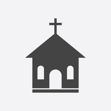 Kilise kutsal vektör çizim simgesini tıklatın. İşletme, pazarlama, mobil uygulaması Internet üzerinde beyaz arka plan için basit düz piktogram.